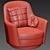 Larkin Swivel Armchair: Style and Comfort Combined 3D model small image 4