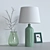 Elegant Home Accents: Lamp, Photo Frame, Glass Vase 3D model small image 1