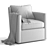 Modern Swivel Barrelback Armchair 3D model small image 5