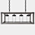 Sleek Rectangle Pendant Chandelier 3D model small image 2