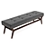 Verona Upholstered Walnut Bench 3D model small image 3