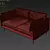 Elegant Velvet Sofa with Black Metal Legs 3D model small image 3