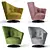 Giorgetti Arabella Armchair: Sleek Geometry and Premium Materials 3D model small image 1