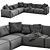 Modern Elise Stretch Leather Sofa 3D model small image 4