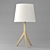 Minimalist Table Lamp: Faro Hat - Wood Base, Fabric Shade 3D model small image 1