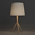 Minimalist Table Lamp: Faro Hat - Wood Base, Fabric Shade 3D model small image 2