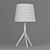 Minimalist Table Lamp: Faro Hat - Wood Base, Fabric Shade 3D model small image 3