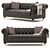 Luxury Chesterfield Sofa: Authentic Design 3D model small image 1