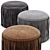 Boho Wisteria Suede Round Ottoman 3D model small image 1