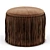 Boho Wisteria Suede Round Ottoman 3D model small image 5