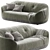 Natuzzi Furrow: Modern Elegance 3D model small image 1