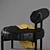 Sleek Metal and Leather Chair 3D model small image 3