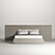 Elegant Fabric Pianca Bed 3D model small image 1