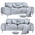 Modern Comfort Love Sofa 3D model small image 4