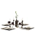 Modern 2-Piece Table Set 3D model small image 6