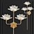 Title: Lotus Flower Crystal Sconce 3D model small image 1