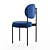 Minimalistic Velvet Stool: Elegant, Lightweight Design 3D model small image 3