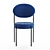 Minimalistic Velvet Stool: Elegant, Lightweight Design 3D model small image 4