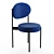 Minimalistic Velvet Stool: Elegant, Lightweight Design 3D model small image 5