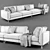 Essential Cozy Comfort: Calligaris CARRE Sofa 3D model small image 3