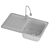 Modern Single Bowl Sink 3D model small image 5