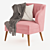 Stylish Pink Tyler Chair 3D model small image 1