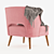 Stylish Pink Tyler Chair 3D model small image 2