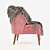 Stylish Pink Tyler Chair 3D model small image 3