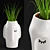 Modern Face Ceramic Vase 3D model small image 1