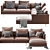 Flamingo Zanotta Leather Sofa: Elegant and Spacious 3D model small image 3