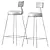 Nordic Iron Bar Stool: Sleek and Stylish 3D model small image 4