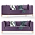 Elegant Lilas Blomma Sofa 3D model small image 1