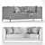 Elegant Lilas Blomma Sofa 3D model small image 2