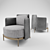 Elegant Minotti TAPE Armchair 3D model small image 1