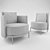 Elegant Minotti TAPE Armchair 3D model small image 3