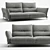 Luxurious Itineraire Large 3-Seat Sofa 3D model small image 1