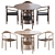 Elegant Janice Walnut Dining Set 3D model small image 1