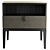 Glamour Bedside Table in Shagreen Leather & Brass 3D model small image 2