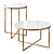 Elegant Marble Gold Table Set 3D model small image 3