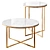 Elegant Marble Gold Table Set 3D model small image 4