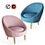 Contemporary Skye Barrel Chair: Stylish, Comfortable & Compact 3D model small image 1