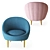 Contemporary Skye Barrel Chair: Stylish, Comfortable & Compact 3D model small image 2