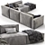 Sleek Elise Stretch Sofa 3D model small image 4