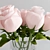 Pink Rose Bouquet in Cut Glass Vase 3D model small image 2