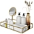 Bathroom Bliss Set: Mirror Tray, Decorative Bottle, Moisturizing Balm 3D model small image 3