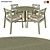 Outdoor Gray Stained Table & Chairs: Ikea Bondholmen 3D model small image 1