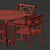 Outdoor Gray Stained Table & Chairs: Ikea Bondholmen 3D model small image 5