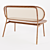 Rattan Bench: Cane Collection 3D model small image 4