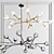 Elegant Bronze Chandelier with Champagne Glass Balls 3D model small image 1