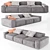 Sleek Modular Sofa Set 3D model small image 1